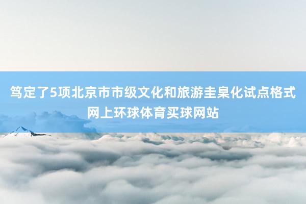 笃定了5项北京市市级文化和旅游圭臬化试点格式网上环球体育买球网站