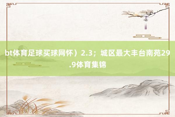 bt体育足球买球网怀）2.3；城区最大丰台南苑29.9体育集锦